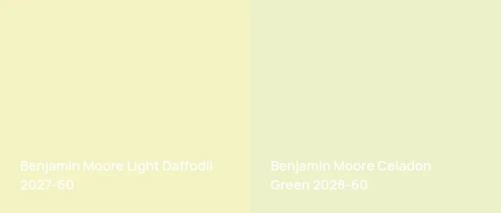 Benjamin Moore Light Daffodil 2027-60 vs Benjamin Moore Celadon Green 2028-60