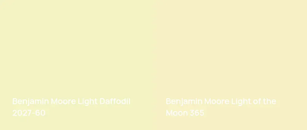 Benjamin Moore Light Daffodil 2027-60 vs Benjamin Moore Light of the Moon 365