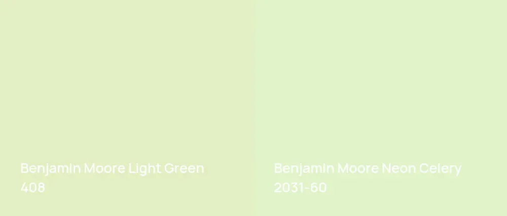 Benjamin Moore Light Green 408 vs Benjamin Moore Neon Celery 2031-60