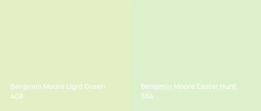Benjamin Moore Light Green 408 vs Benjamin Moore Easter Hunt 554