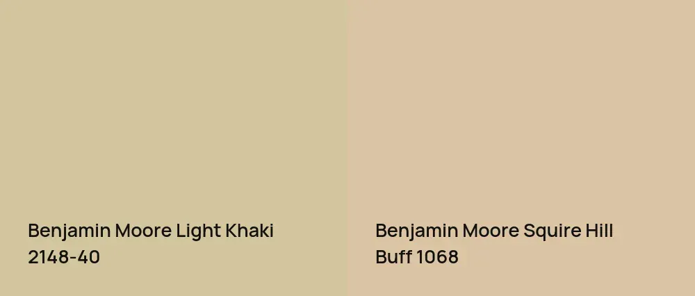 Benjamin Moore Light Khaki 2148-40 vs Benjamin Moore Squire Hill Buff 1068