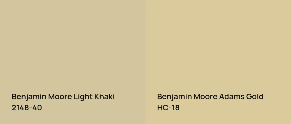 Benjamin Moore Light Khaki 2148-40 vs Benjamin Moore Adams Gold HC-18
