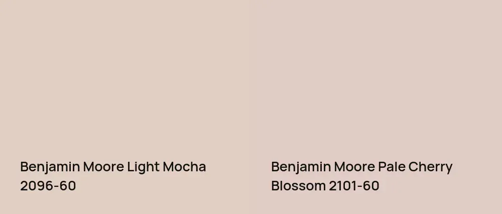 Benjamin Moore Light Mocha 2096-60 vs Benjamin Moore Pale Cherry Blossom 2101-60