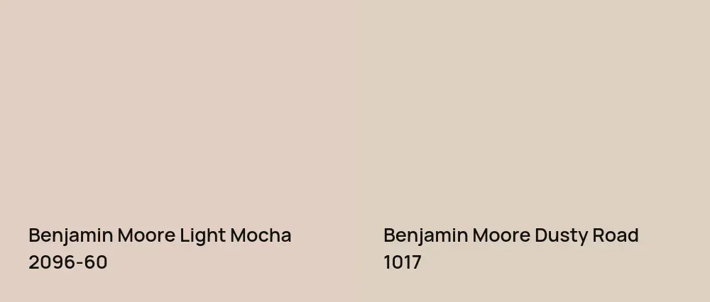 Benjamin Moore Light Mocha 2096-60 vs Benjamin Moore Dusty Road 1017