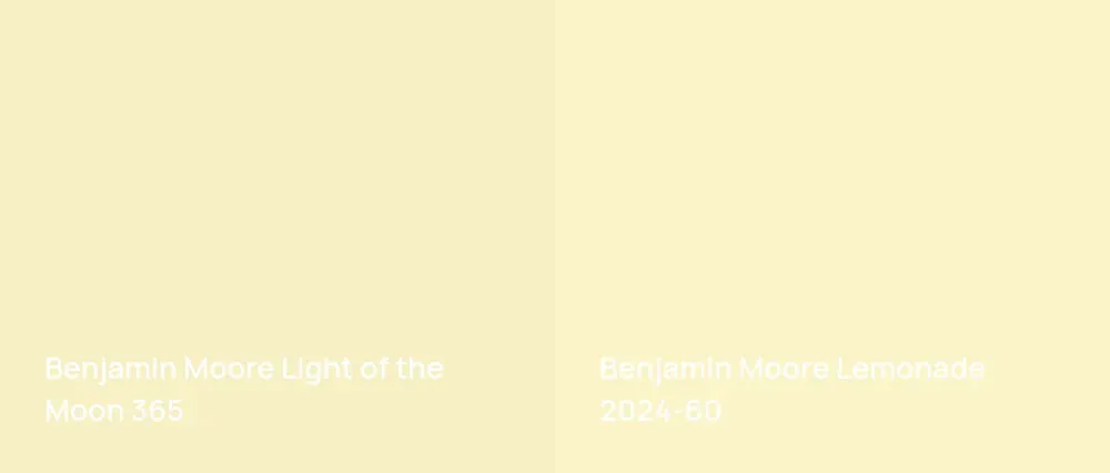 Benjamin Moore Light of the Moon 365 vs Benjamin Moore Lemonade 2024-60