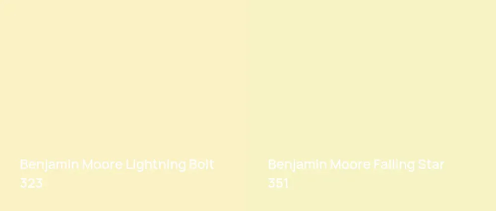 Benjamin Moore Lightning Bolt 323 vs Benjamin Moore Falling Star 351