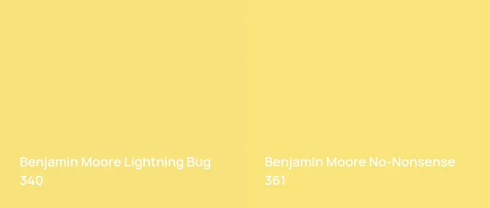 Benjamin Moore Lightning Bug 340 vs Benjamin Moore No-Nonsense 361