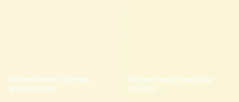 Benjamin Moore Lightning White 2019-70 vs Benjamin Moore Pale Straw 2021-70