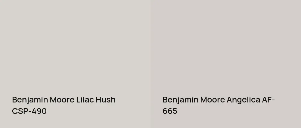 Benjamin Moore Lilac Hush CSP-490 vs Benjamin Moore Angelica AF-665