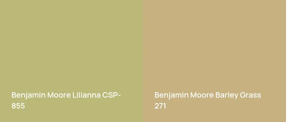 Benjamin Moore Lilianna CSP-855 vs Benjamin Moore Barley Grass 271