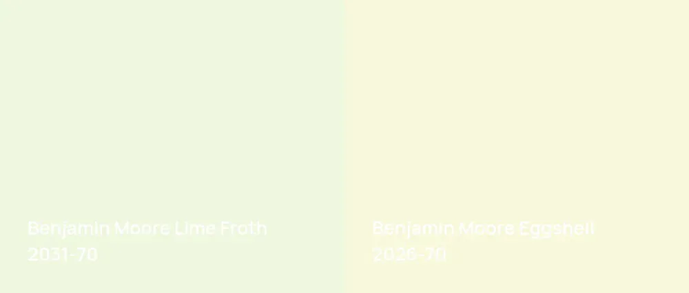 Benjamin Moore Lime Froth 2031-70 vs Benjamin Moore Eggshell 2026-70