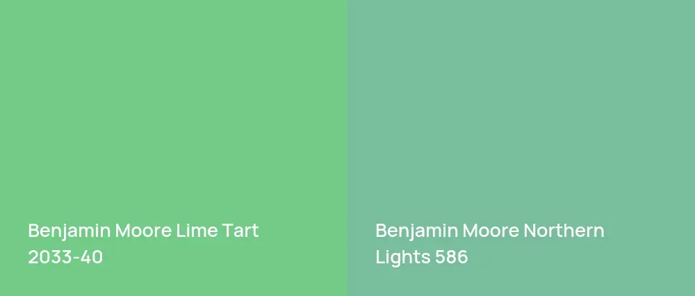 Benjamin Moore Lime Tart 2033-40 vs Benjamin Moore Northern Lights 586