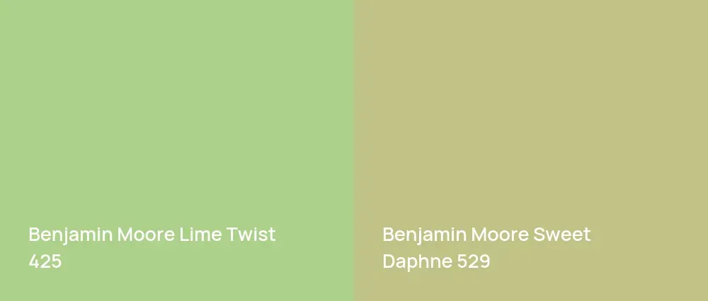 Benjamin Moore Lime Twist 425 vs Benjamin Moore Sweet Daphne 529
