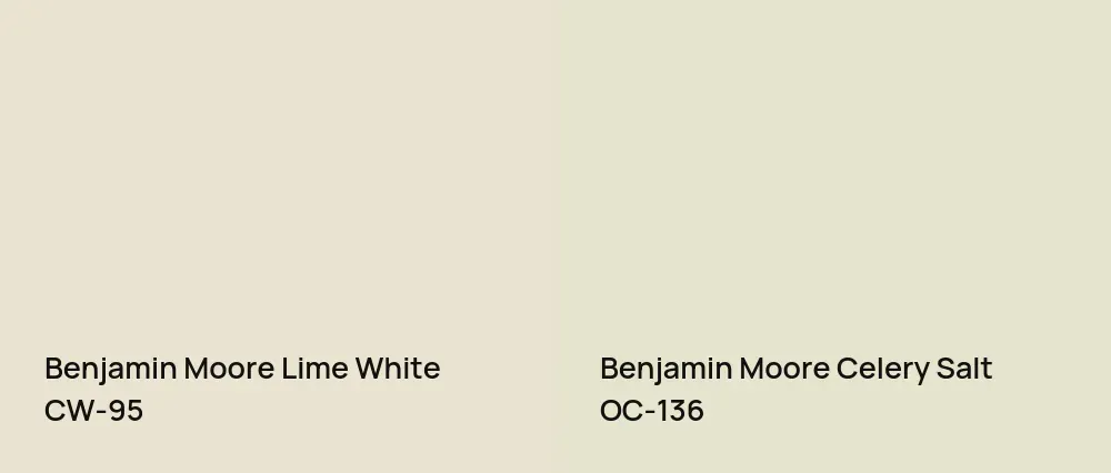 Benjamin Moore Lime White CW-95 vs Benjamin Moore Celery Salt OC-136