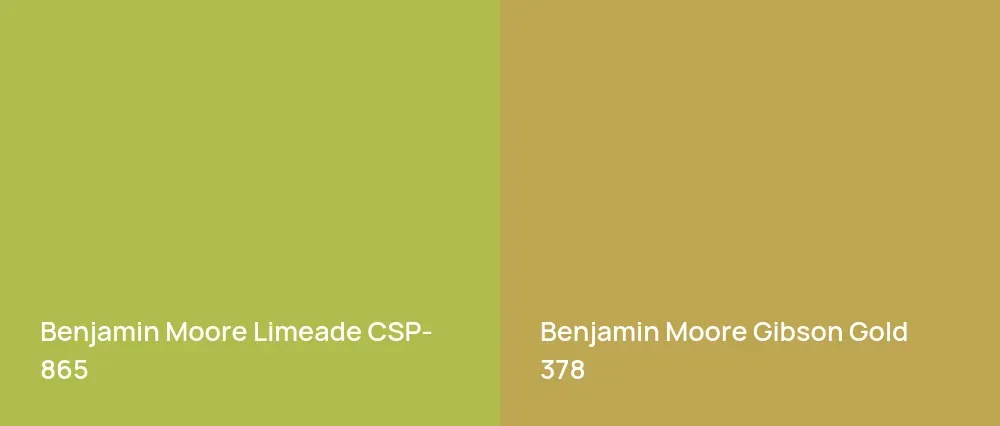 Benjamin Moore Limeade CSP-865 vs Benjamin Moore Gibson Gold 378