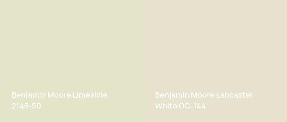 Benjamin Moore Limesicle 2145-50 vs Benjamin Moore Lancaster White OC-144
