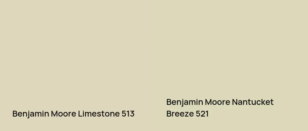 Benjamin Moore Limestone 513 vs Benjamin Moore Nantucket Breeze 521