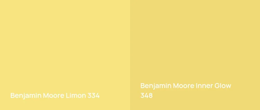 Benjamin Moore Limon 334 vs Benjamin Moore Inner Glow 348