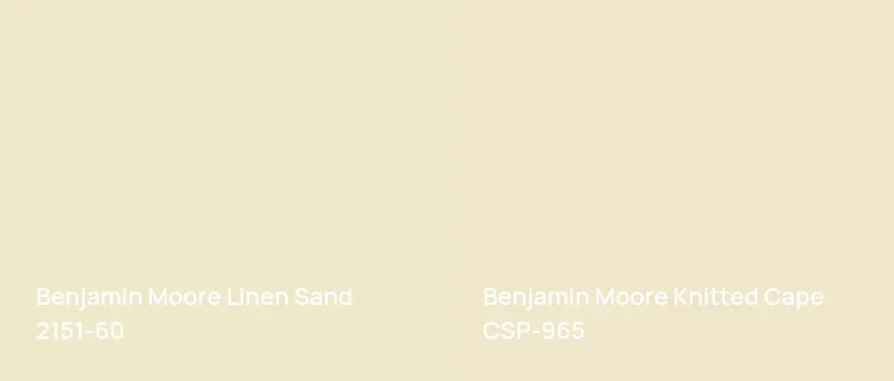 Benjamin Moore Linen Sand 2151-60 vs Benjamin Moore Knitted Cape CSP-965