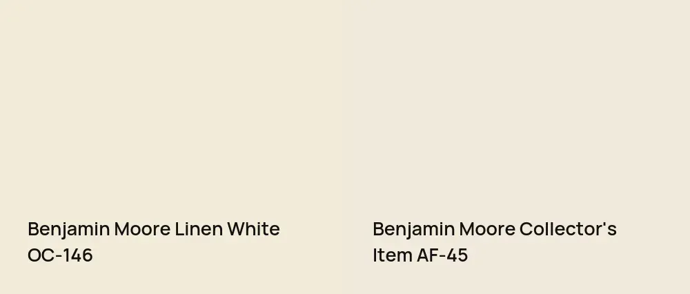 Benjamin Moore Linen White OC-146 vs Benjamin Moore Collector's Item AF-45