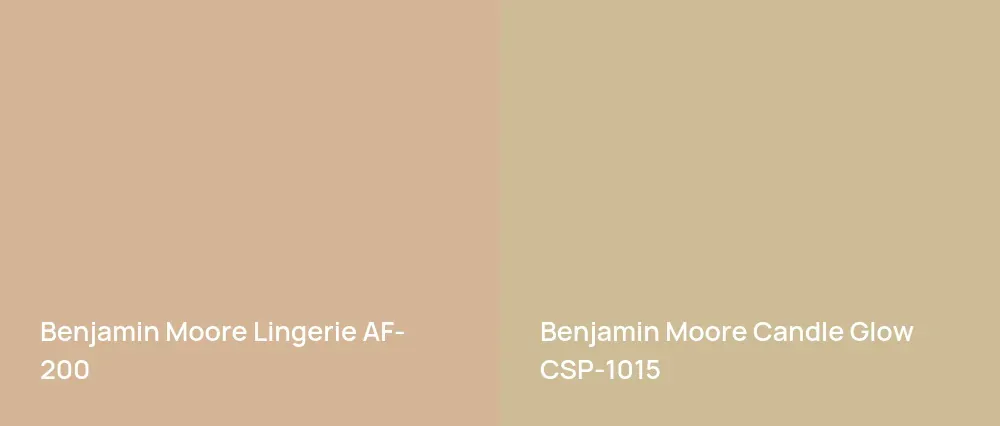 Benjamin Moore Lingerie AF-200 vs Benjamin Moore Candle Glow CSP-1015