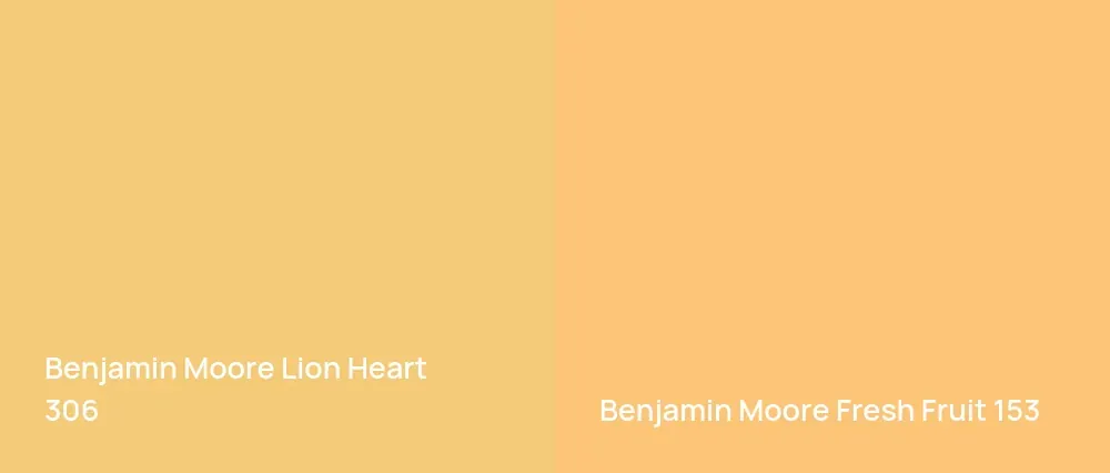 Benjamin Moore Lion Heart 306 vs Benjamin Moore Fresh Fruit 153