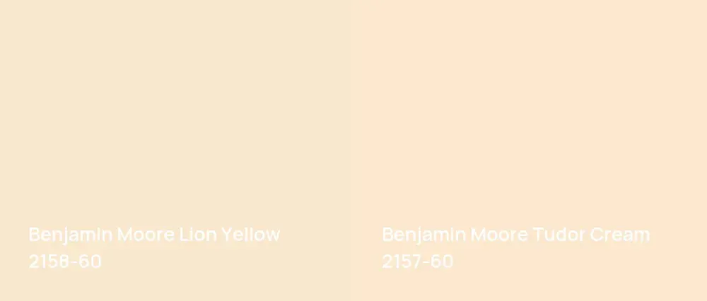 Benjamin Moore Lion Yellow 2158-60 vs Benjamin Moore Tudor Cream 2157-60