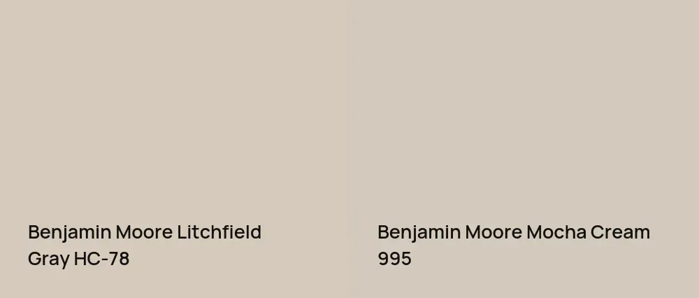 Benjamin Moore Litchfield Gray HC-78 vs Benjamin Moore Mocha Cream 995