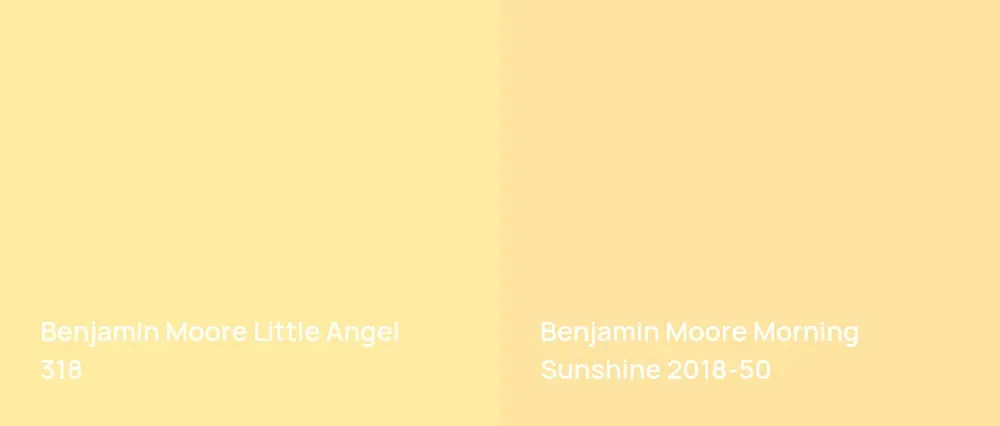 Benjamin Moore Little Angel 318 vs Benjamin Moore Morning Sunshine 2018-50