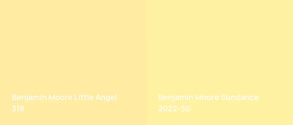 Benjamin Moore Little Angel 318 vs Benjamin Moore Sundance 2022-50