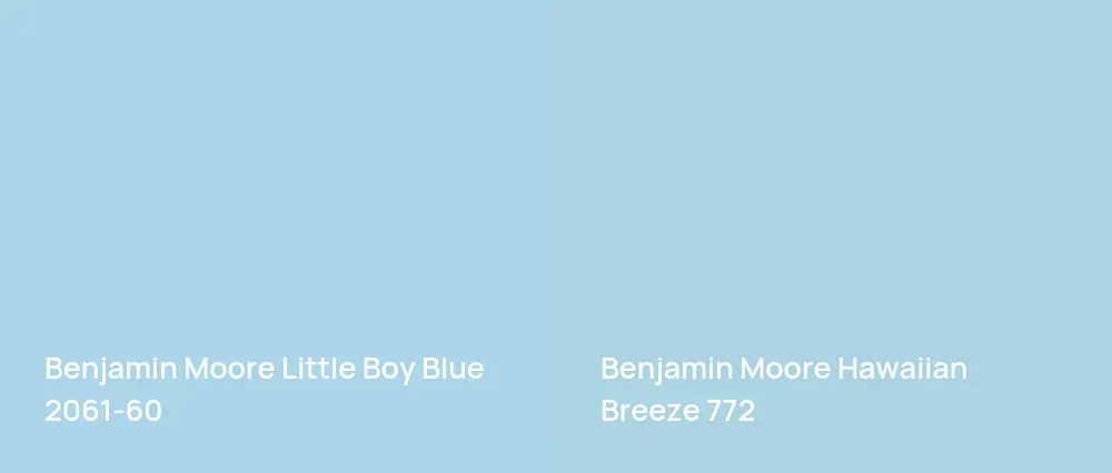 Benjamin Moore Little Boy Blue 2061-60 vs Benjamin Moore Hawaiian Breeze 772