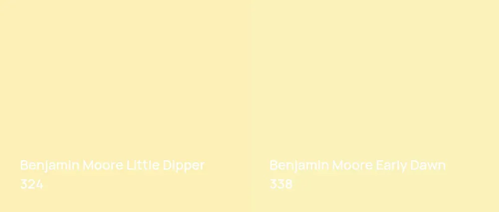 Benjamin Moore Little Dipper 324 vs Benjamin Moore Early Dawn 338