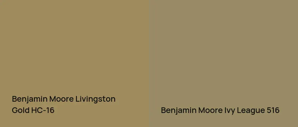 Benjamin Moore Livingston Gold HC-16 vs Benjamin Moore Ivy League 516