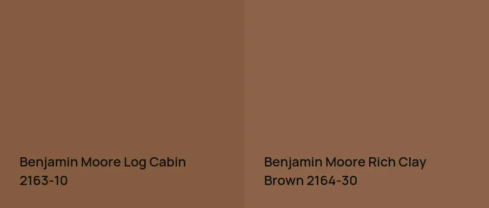 Benjamin Moore Log Cabin 2163-10 vs Benjamin Moore Rich Clay Brown 2164-30