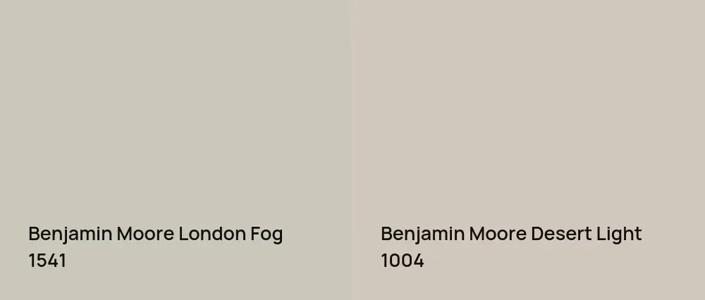 Benjamin Moore London Fog 1541 vs Benjamin Moore Desert Light 1004
