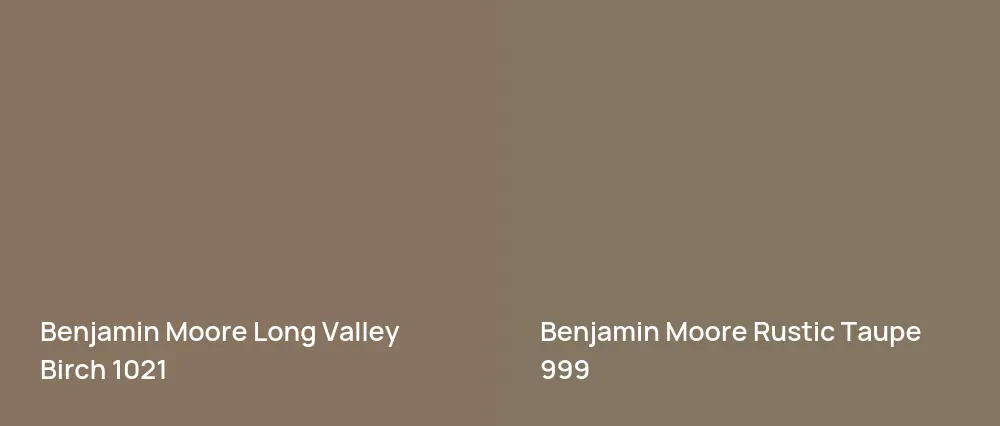 Benjamin Moore Long Valley Birch 1021 vs Benjamin Moore Rustic Taupe 999