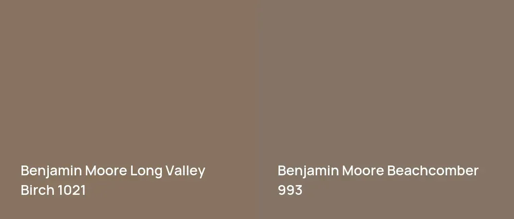 Benjamin Moore Long Valley Birch 1021 vs Benjamin Moore Beachcomber 993