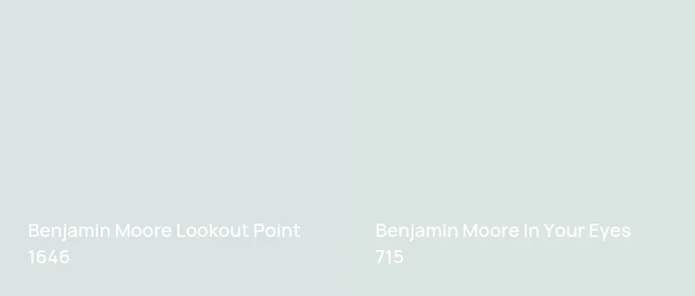 Benjamin Moore Lookout Point 1646 vs Benjamin Moore In Your Eyes 715