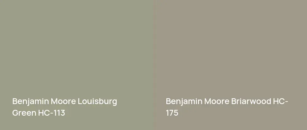 Benjamin Moore Louisburg Green HC-113 vs Benjamin Moore Briarwood HC-175