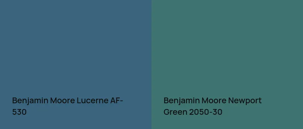 Benjamin Moore Lucerne AF-530 vs Benjamin Moore Newport Green 2050-30