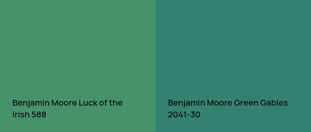 Benjamin Moore Luck of the Irish 588 vs Benjamin Moore Green Gables 2041-30