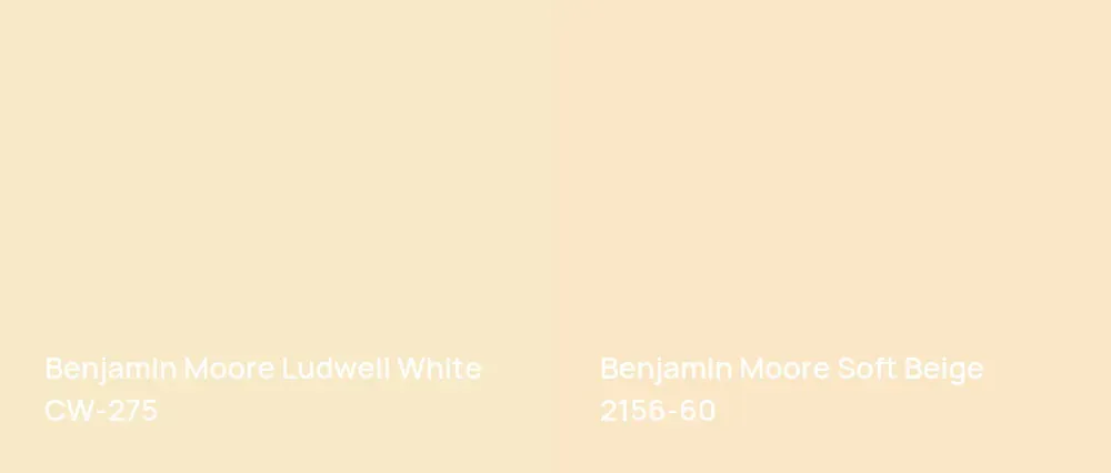 Benjamin Moore Ludwell White CW-275 vs Benjamin Moore Soft Beige 2156-60