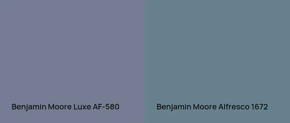 Benjamin Moore Luxe AF-580 vs Benjamin Moore Alfresco 1672