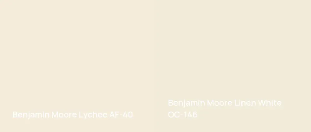 Benjamin Moore Lychee AF-40 vs Benjamin Moore Linen White OC-146