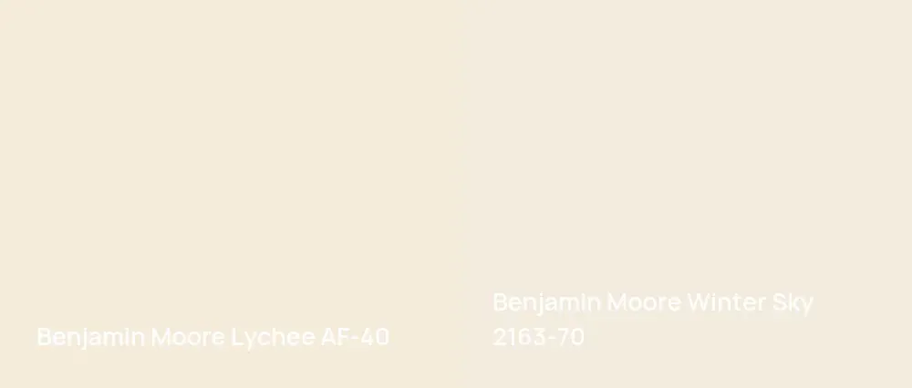 Benjamin Moore Lychee AF-40 vs Benjamin Moore Winter Sky 2163-70