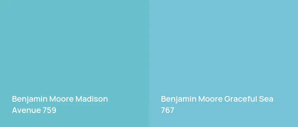 Benjamin Moore Madison Avenue 759 vs Benjamin Moore Graceful Sea 767