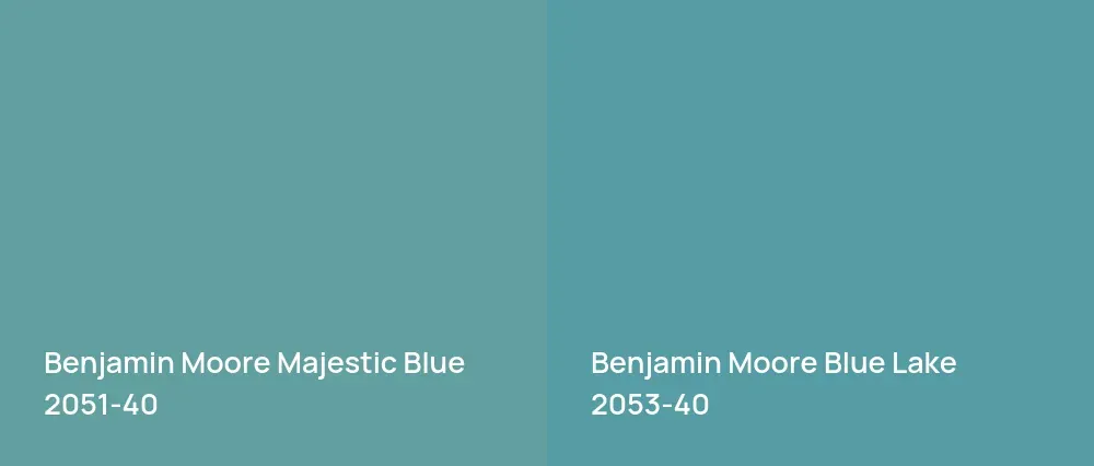 Benjamin Moore Majestic Blue 2051-40 vs Benjamin Moore Blue Lake 2053-40