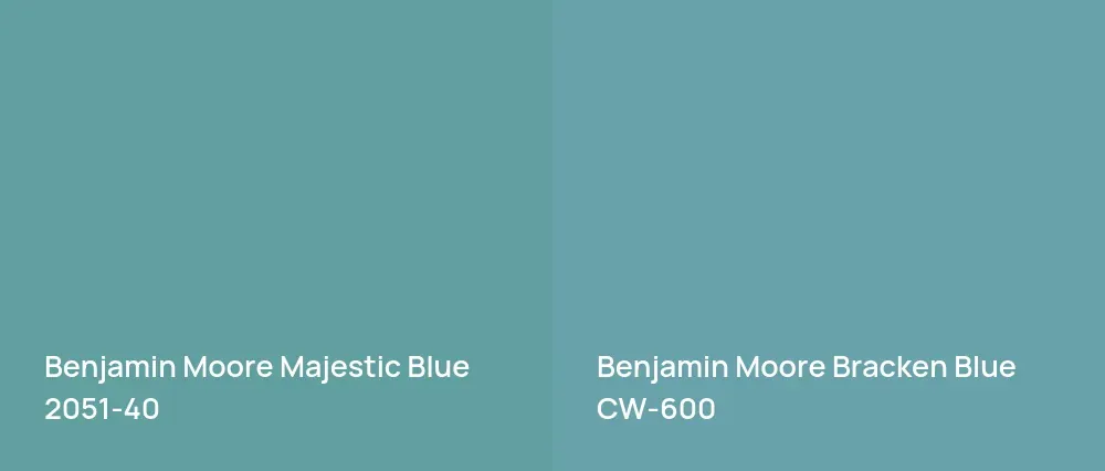 Benjamin Moore Majestic Blue 2051-40 vs Benjamin Moore Bracken Blue CW-600