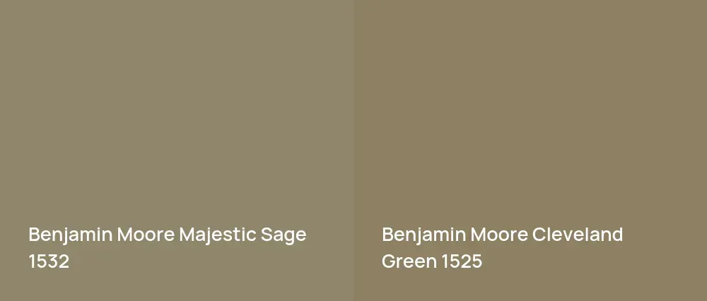 Benjamin Moore Majestic Sage 1532 vs Benjamin Moore Cleveland Green 1525