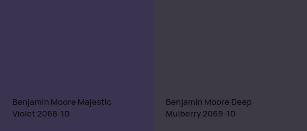 Benjamin Moore Majestic Violet 2068-10 vs Benjamin Moore Deep Mulberry 2069-10